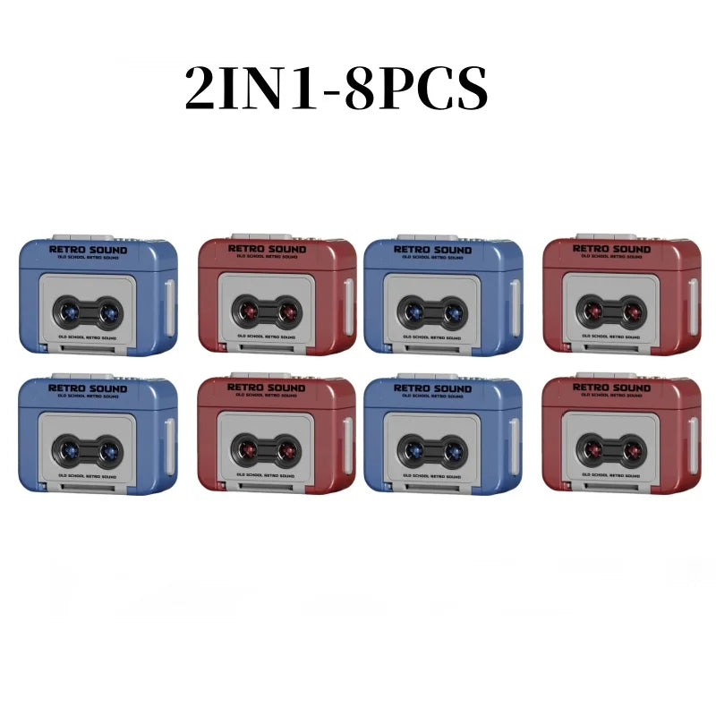 Retro Recorder Mini Portable Fun Music Box With Sound Decompression Ornament Keychain Schoolbag Small Pendant Friends Gifts