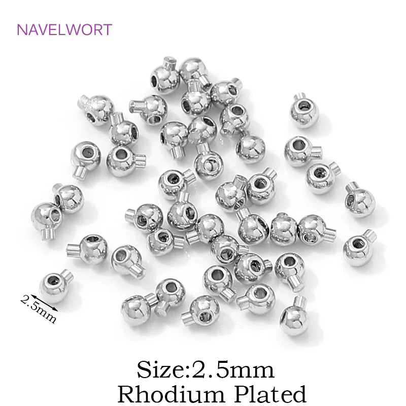18K Gold Plated Round Crimp End Bead,Brass Crimp Beads For Jewelry Making Supplies,Lamps For Jewelry,DIY Bracelets Accessorie