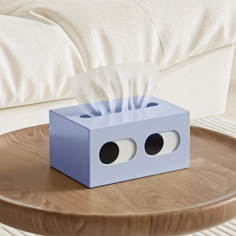Tissue Box Table Napkin Rings Tissue Case Paper Box Container Solid Storage Box Home Table Decoration - Blue