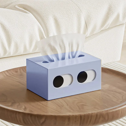 Tissue Box Table Napkin Rings Tissue Case Paper Box Container Solid Storage Box Home Table Decoration - Blue