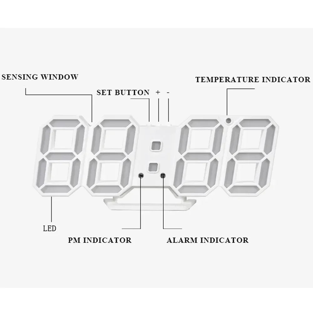Digital Wall Clock Desk Watches Electronic Alarm Modern Home Decoration for Bedroom Decor Interior Led Table Clocks Living Ro