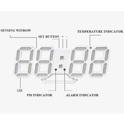 Digital Wall Clock Desk Watches Electronic Alarm Modern Home Decoration for Bedroom Decor Interior Led Table Clocks Living Ro