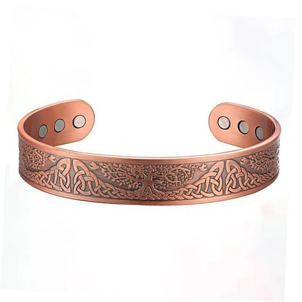 Vintage European and American style magnetic energy wristband bracelet, antique copper magnetic trendy accessory - Style 4