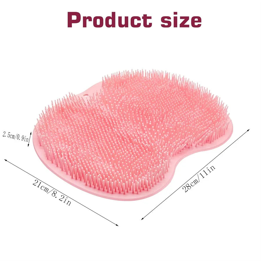 Shower Foot Scrubber Mat Back Washer Exfoliating Bath Wash Pad Wall Mounted Slip Suction Cups for Use in Cleaner Men and Wome