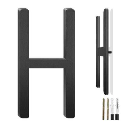 3-10 Inch Floating Aluminum House Address Numbers Letters, Modern Metal House Numbers for Outside, Black Metal Door Address L
