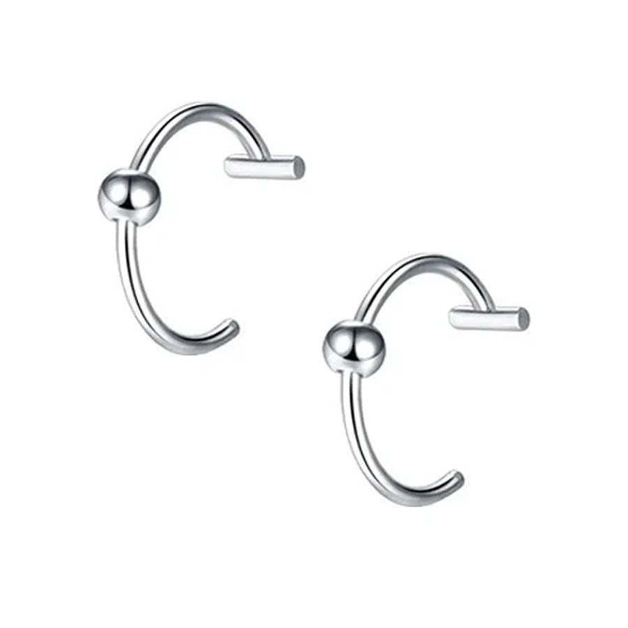 2PCS Trendy 10mm Stainless Steel Punk Clip on Fake Piercing Nose Wrap Lip Rings Unisex Nose Ring Women Men Tusk Body Jewelry 