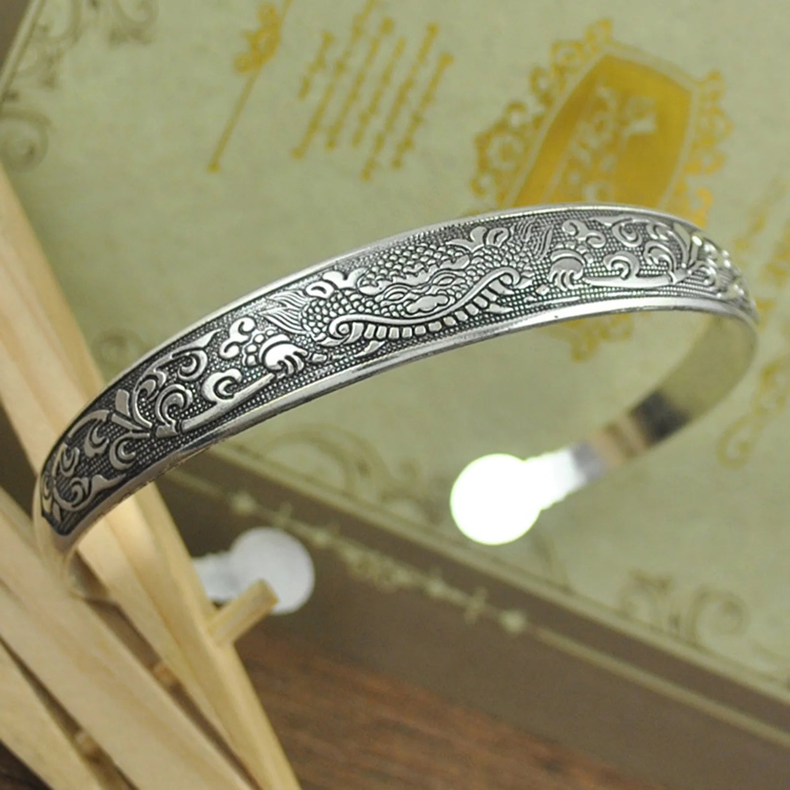 Vintage Antique Silver Color Animal Snake Flower Pattern Bangles For Women Bohemian Open Metal Bracelets Party Jewelry Gifts
