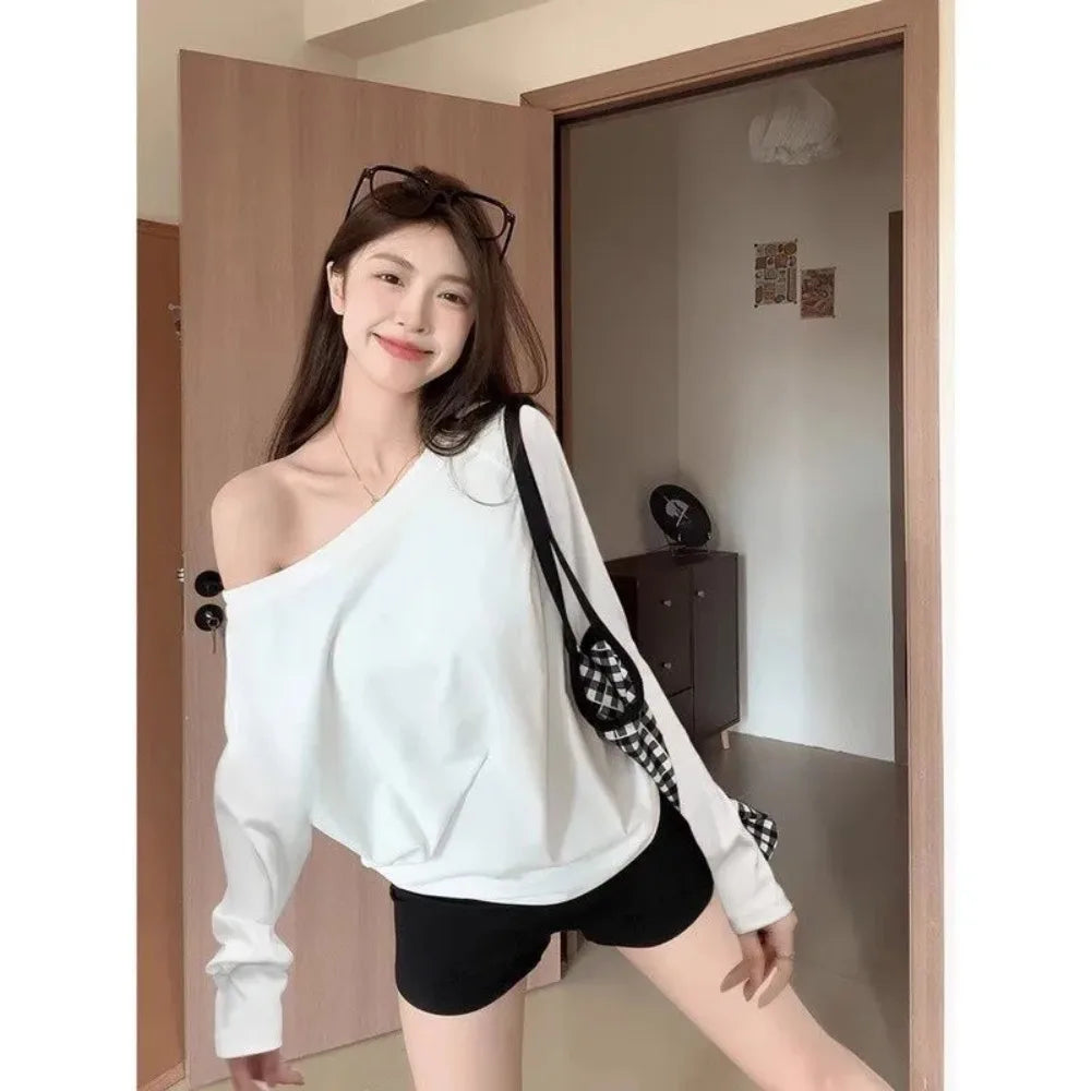 Gothic Harajuku Vintage Punk Emo Girls Long Sleeve Tee Sexy Slim Chic Printing Crop Tops Grunge Y2K Aesthetic Women's Streetw