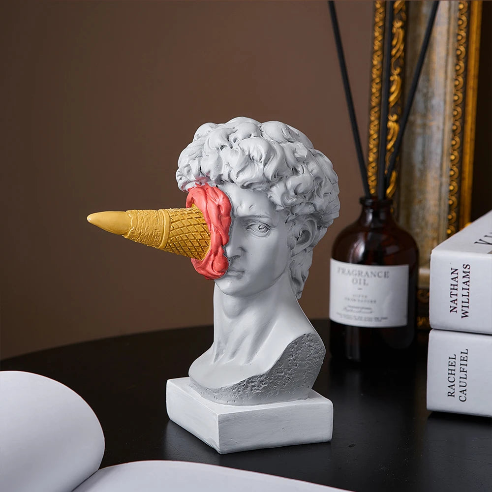 Modern Nordic Figure Ornament Ice Cream David Figurine Home Decor Sculpture Office Bookshelf Desktop Art Decoration David Sta