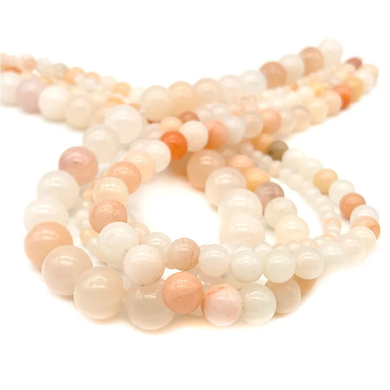 4 6 8 10mm Natural Stone Beads Amethyst Amazonite Agates Jades Loose Round Beads for Jewelry Making Bracelet Necklace DIY