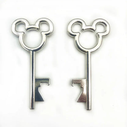 10pcs/lot DIY Wedding Souvenirs Party Gifts for Guests Mickey Rose Clover Skeleton Key Heart Horseshoe Beer Bottle Opener - m