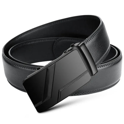 Men's Belt 110cm 120cm 130cm Luxury Belt, Black Men's Automatic Buckle Jeans Men's Belt Suit Belt