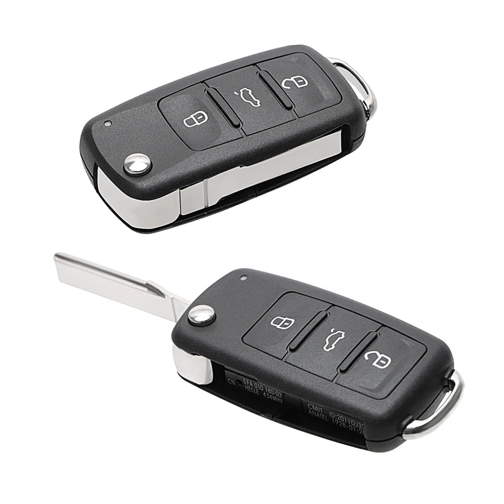 3 Buttons Remote Flip Blank Covers Car Keys For VW Car Key Shell for Volkswagen Golf Jetta Polo Beetle Caddy Eos Scirocco Tou