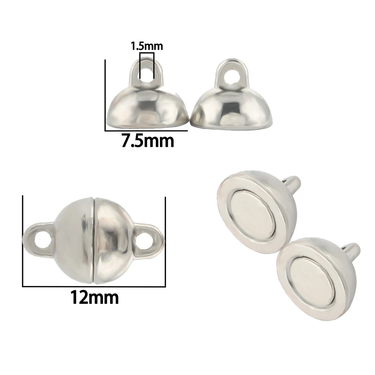 10-5Sets Stainless Steel Strong Magnetic Clasps Magnet End Clasp Connectors For Jewelry Making DIY Bracelet Necklace Accessor