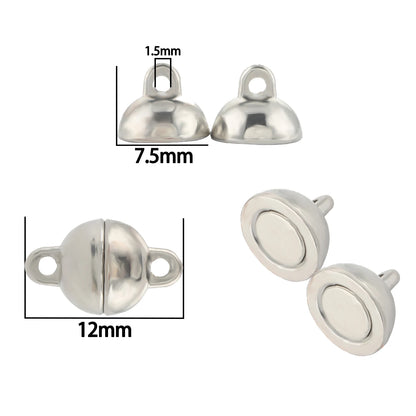 10-5Sets Stainless Steel Strong Magnetic Clasps Magnet End Clasp Connectors For Jewelry Making DIY Bracelet Necklace Accessor