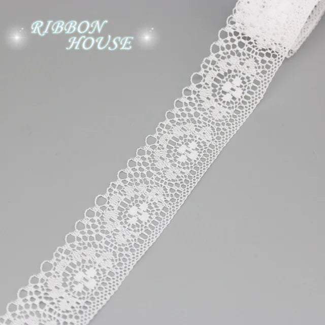 (5 yards/roll) white Lace fabric Webbing Decoration Lovely gift packing polyester Material