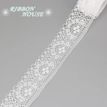 (5 yards/roll) white Lace fabric Webbing Decoration Lovely gift packing polyester Material