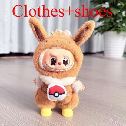 4 Styles for Labubu Clothes Pokemon Pikachu Set Role-playing Costume, Animated Characters, Labubu Accessories (No Dolls) - No