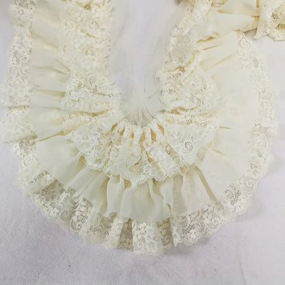 10CM Wide Three Layers Pleated Chiffon Fabric Embroidery Fringe Ribbon Lace Collar Ruffle Trim DIY Apparel Curtains Sewing De