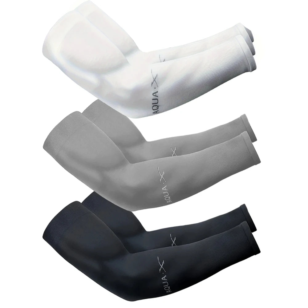 3Pairs Fashion Sun Ice Silk Sleeves Unisex Summer Sun Protection Arm Sleeves Suitable for Outdoor Riding, Driving, Fishing - 