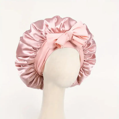 Satin Bonnet Silk Bonnet Adjustable Bonne For Sleeping Hair Bonnet With Tie Band Bonnets For Women Men - Champagne