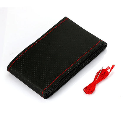 Car Steering Wheel Cover Needles And Braid Thread Artificial Leather Car Covers Suite 3 Color DIY Texture Soft Auto Accessori