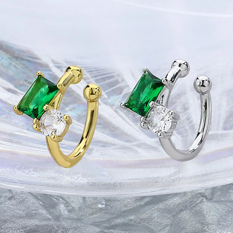 1Pcs Ear Cuff Helix Bone Climber Green Climbing Clip Non Pierced Clip-on Earrings Wrap No Piercing Fake Cartilage Non Pierced