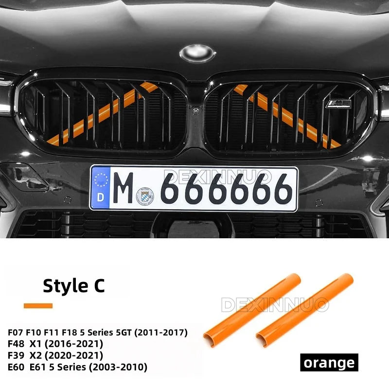 Car Front Grille Trim Strips For BMW E60 F07 F10 F20 F22 F25 F30 F32 F39 F44 F46 F48 G11 G12 G30 G32 G01 G02 G05 G20 1-7Serie