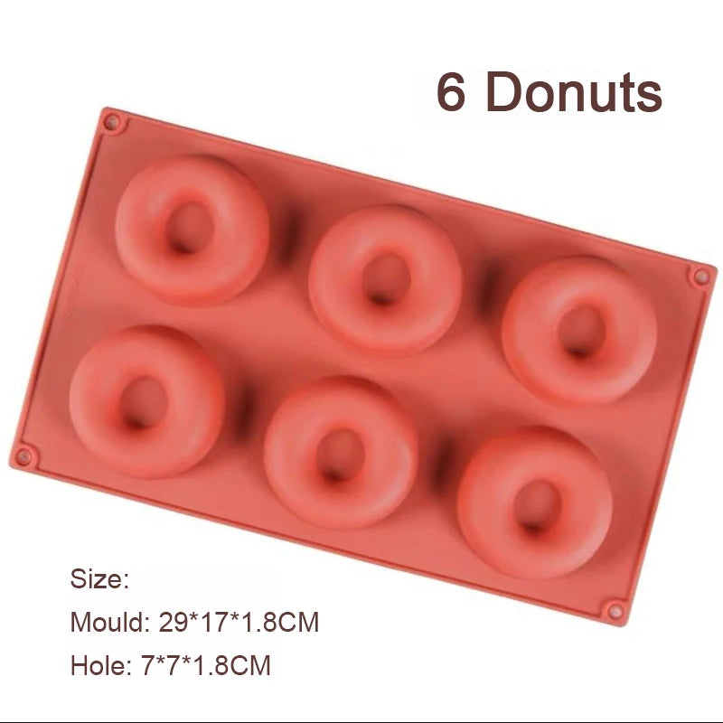Silicone Donut Maker 3D DIY Baking Pastry Cookie Chocolate Round Molds Muffin Cake Mould Dessert Handmade Kitchen Cooking Too