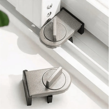 No-Drill Sliding Door Lock, Child Safety Lock for Sliding Windows, High-Rise Anti-Fall Limiter, Anti-Theft Safety Latch