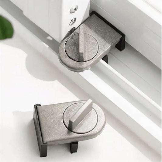 No-Drill Sliding Door Lock, Child Safety Lock for Sliding Windows, High-Rise Anti-Fall Limiter, Anti-Theft Safety Latch
