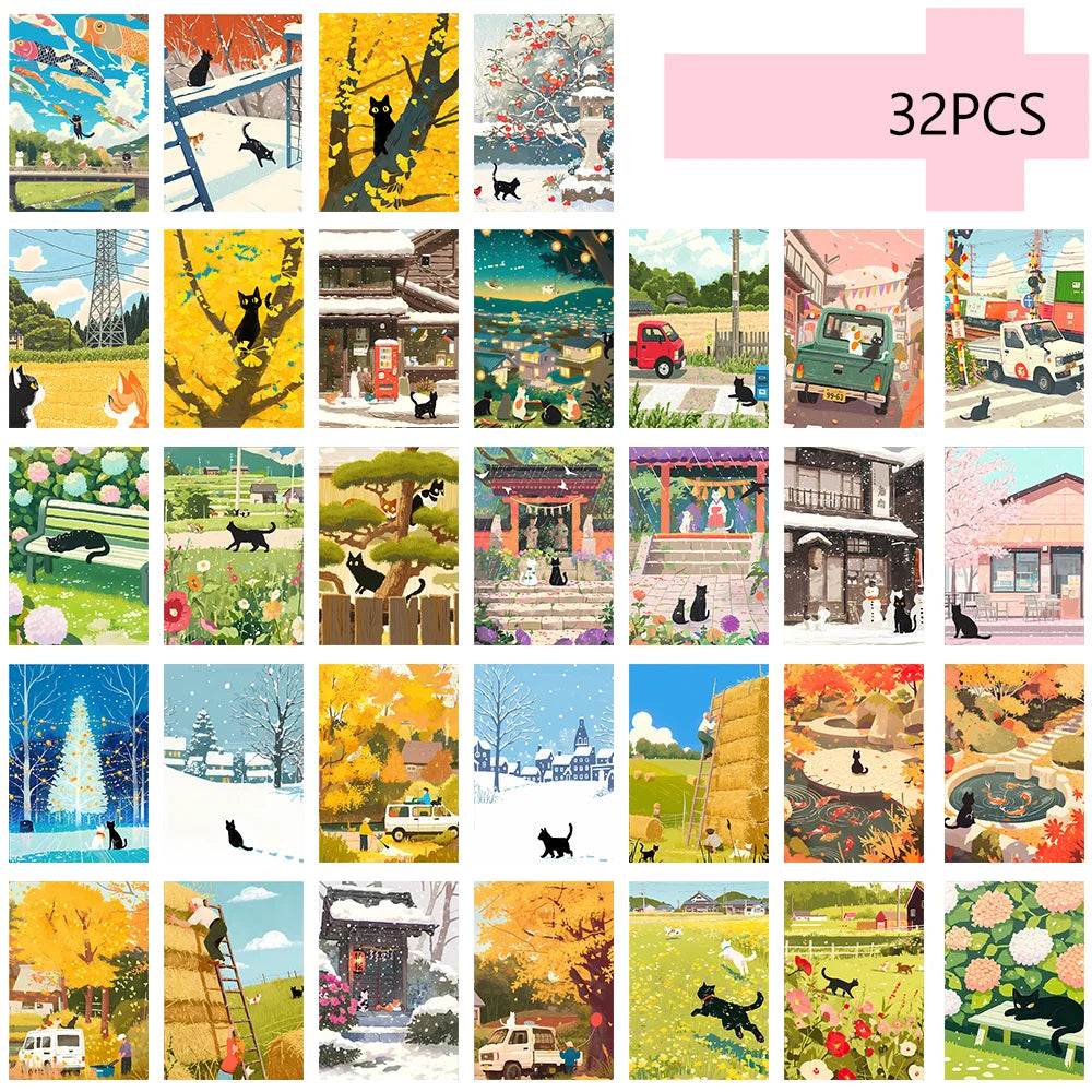 32 pcs, Vintage Easter Postcards, Wall Stickers, Mailing Cards, Greeting Cards, DIY Postcards, Souvenir Postcards, Decoration