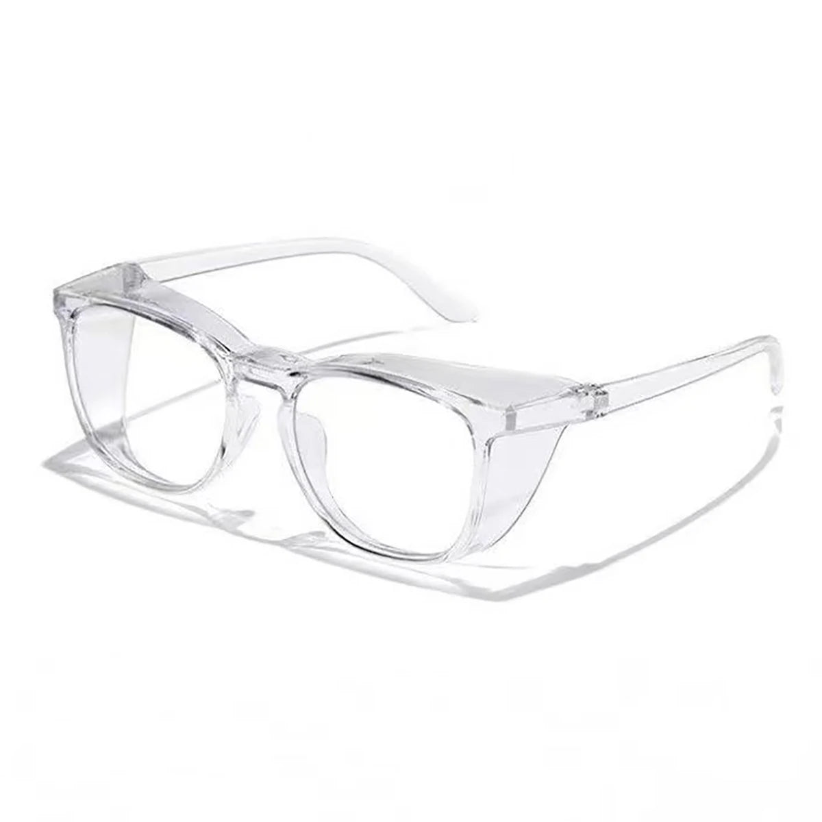 1pc Anti Pollen Safety Glasses Square Anti Fog Blue Light Blocking Glasses with Side Shields for School Daily Life - White