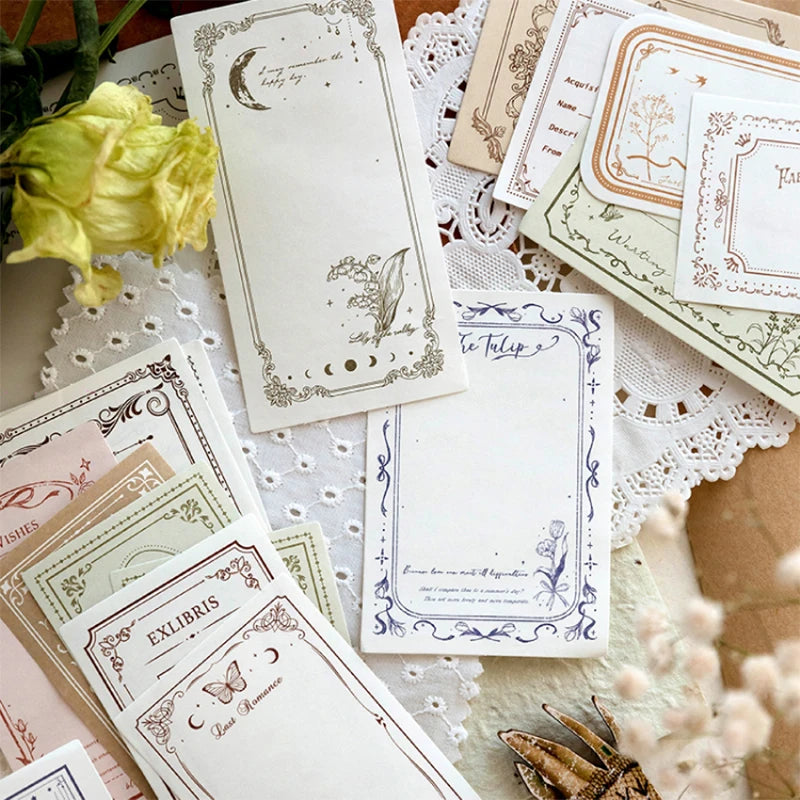 100Pcs/Pack Vintage Notes Material Writable Paper Perfect for Journal DIY Scrapbooking Supplies Stationery