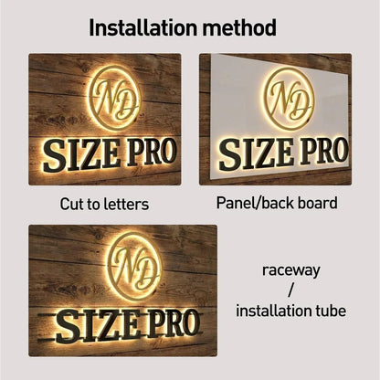 Custom LED Backlit Logo Sign Personalized Halo Lit 3D Stainless Steel Metal Letters For Jewelry Store Restaurant Boutique Hot