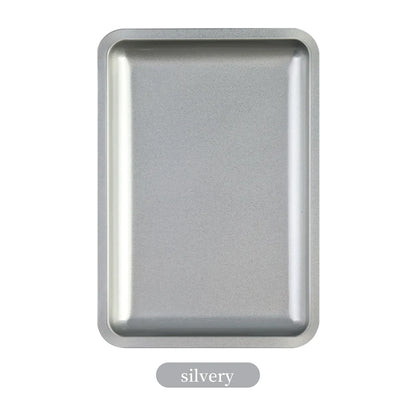 1PC Square Stainless Steel Cosmetic Storage Tray Nail Art Manicure Plate Tweezers Clippers Pens Container False Nails Dish To