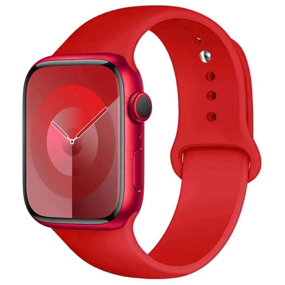 Silicone Band For Apple Watch strap 44mm 45mm 40mm 41mm 42-38mm 45 mm sport bracelet iwatch series 8 7 6 5 4 3 SE 9 Ultra 2 4
