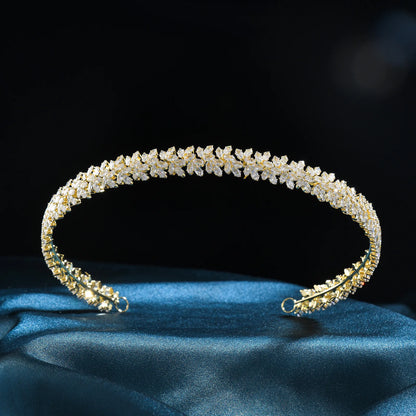 Bridal Hair Jewelry Cubic Zirconia Zircon Tiaras and Crowns Diadem For Brides Women Prom Pageant Headband Wedding Accessories