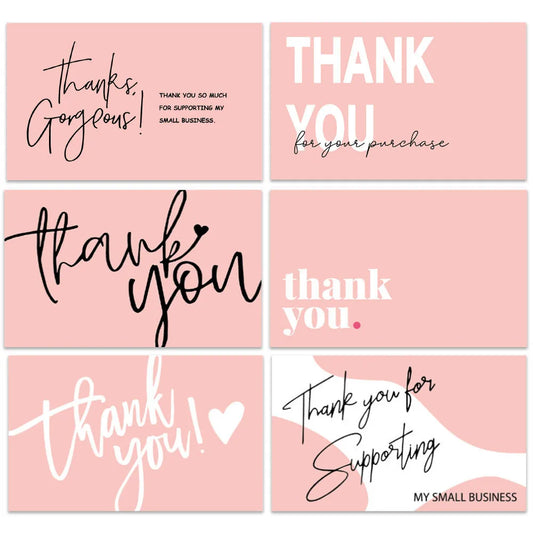 30/50Pcs Thank You Card Business Card Order Thank You Party Card for your support Small card Thank you