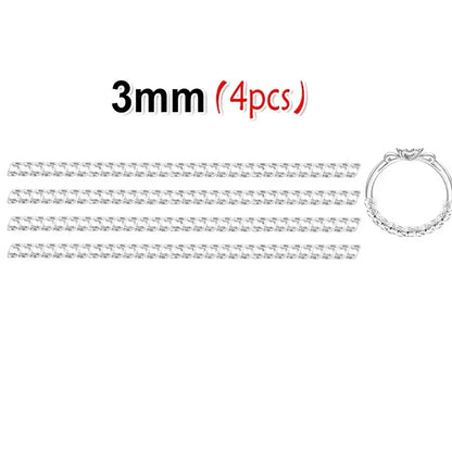 12pcs/Set Ring Size Reducer Tools Spiral Spring Based Rings Adjust Invisible Transparent Tightener Resizing Tool Jewelry Guar