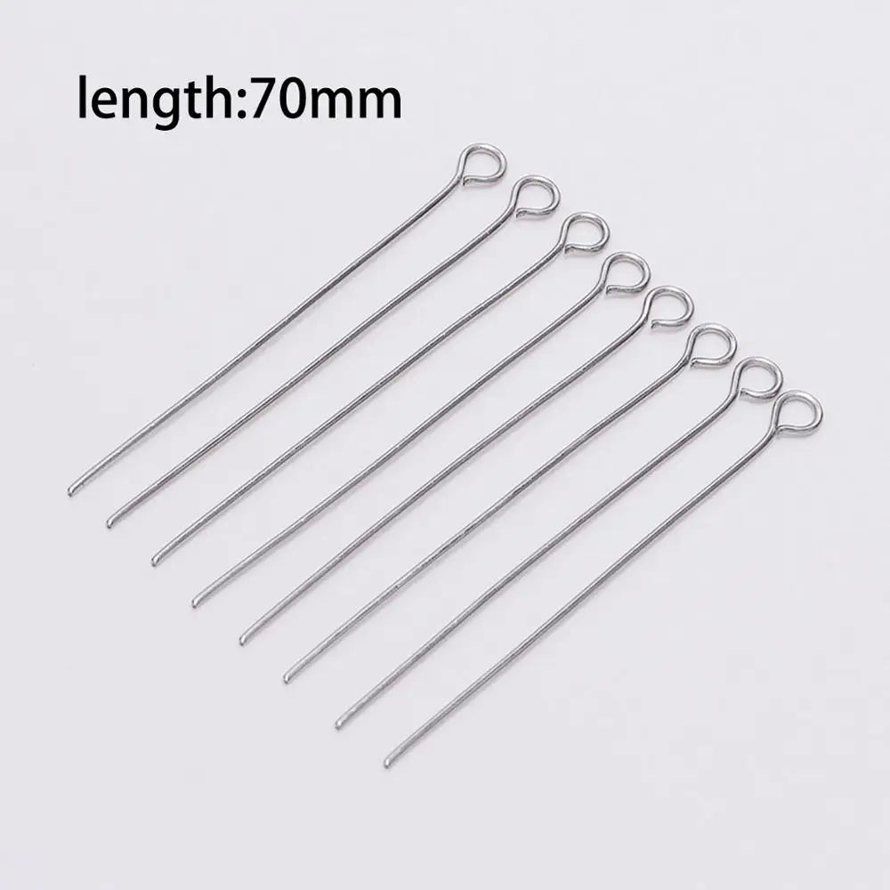 100pcs Stainless steel Eye Head Pins Metal Eye Pins For Jewelry Making Findings Diy Earrings Pendant Jewelry Pins Supplies - 