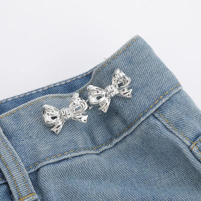 Bowknot Button Adjuster for Pants Skirts Waist Tightener Adjustable Waist Buckle for Jeans No Sewing Required Clothing Suppli