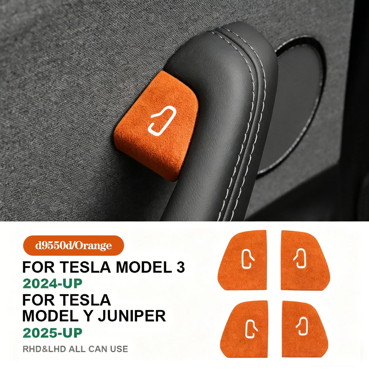 For Tesla Model Y Juniper 2025 Model 3 Highland 25-26 Car Interior Suede Door Button Trim Stickers Patch Trim Cover Accessori