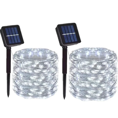 1 2 3 4 5Packs Solar Led Fairy Light Outdoor Christmas Lights 8Modes Copper Wire Lights Waterproof Garden Tree Patio Decor