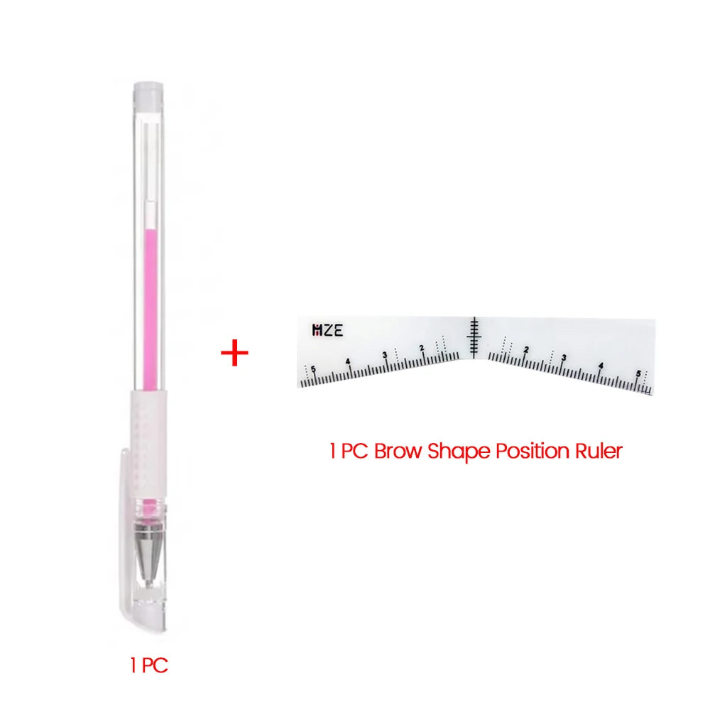 Eyebrow Position Mark Tools Microblading Brow Shape Mapping Kit with White Marker Pen and Brows Outline Design Ruler Makeup K