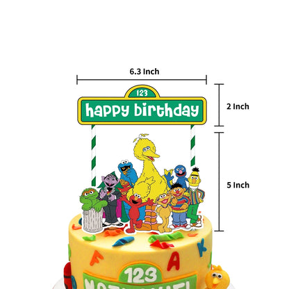 Cartoon Sesames Street Birthday Party Decor Elmo and Friends Theme Tablecloth Plate Balloon Set Cake Decor Baby Shower - 1pcs
