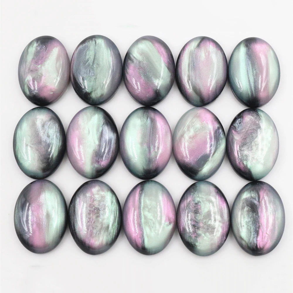 New Fashion 30x40mm 18X25mm 13x18mm Oval Black Shell Color Flat Back Resin Cabochons Cameo