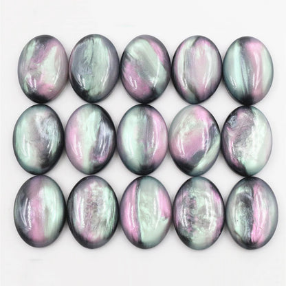 New Fashion 30x40mm 18X25mm 13x18mm Oval Black Shell Color Flat Back Resin Cabochons Cameo