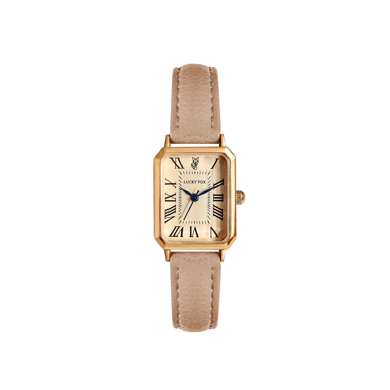 Fashion Retro Digital Dial Casual Watches Square Leather Strap Fashionable Clock Quartz Wristwatch for Women Gift - KHAKI