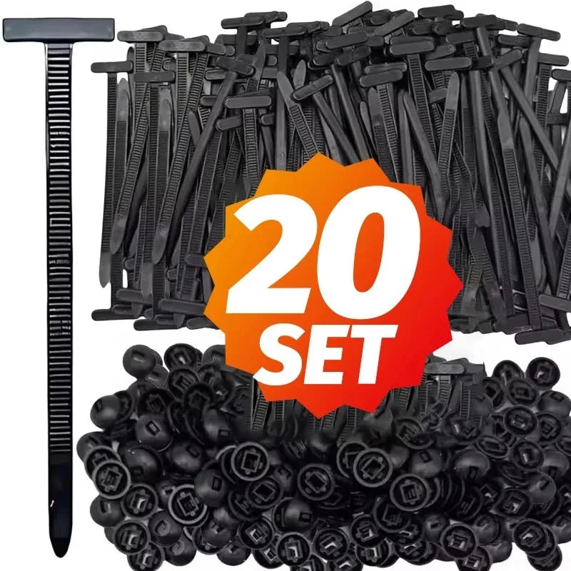 Nylon Cable Tie Buckle Heavy Duty Zip Ties with Pin Button Universal Self-locking Zip Ties Tool Car Daily Repair Fastening St